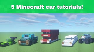 Minecraft cars: 5 minecraft cars! (tutorial)