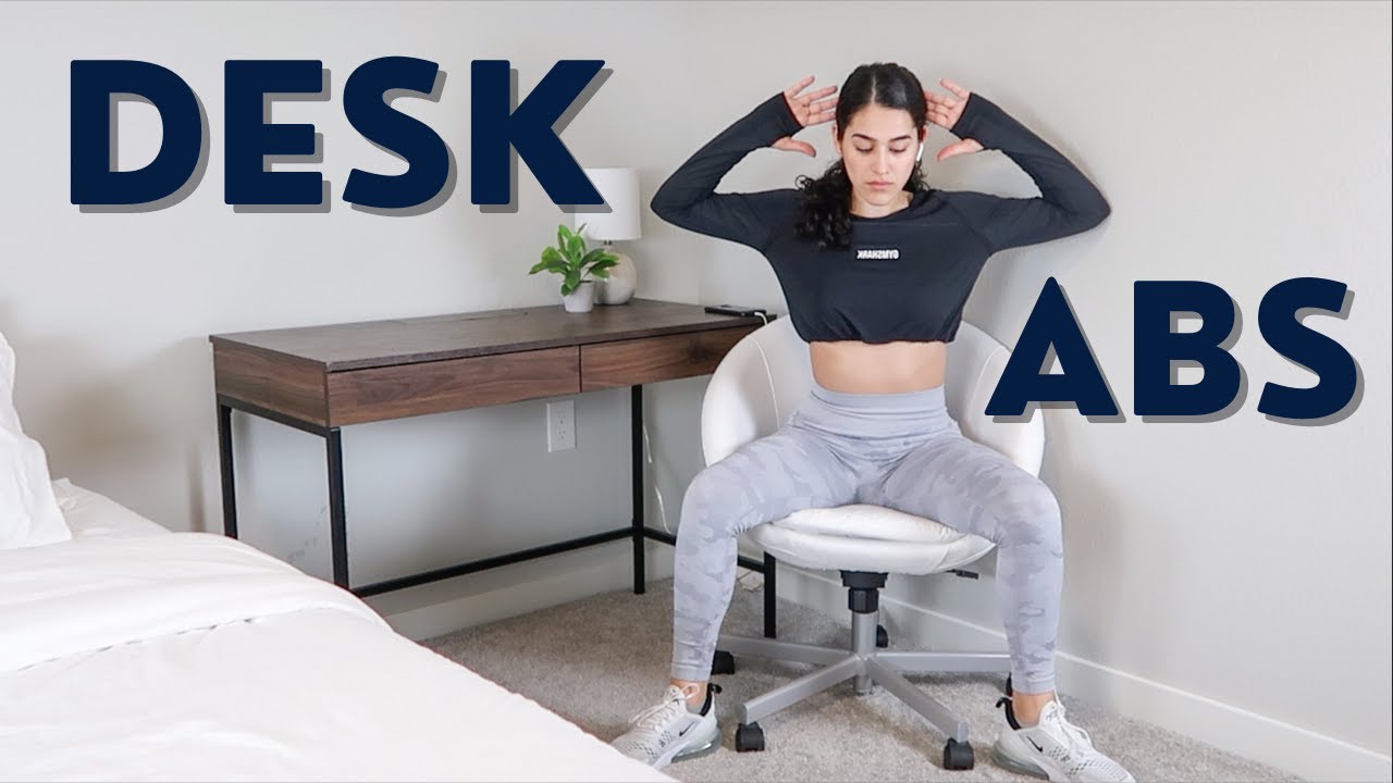 5 Min FLAT BELLY SITTING Workout l beginner friendly AB desk chair workout