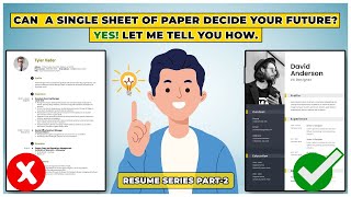 Resume Building Series Part 2 | Can a single sheet of paper decides your future 