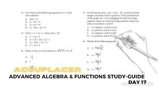 Accuplacer Math | Advanced Algebra for College Placement Tests