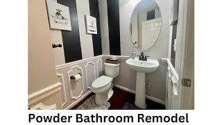 Powder bathroom Makeover #bathroomdesign #bathroomdecor #bathroomremodel  #diy #bathroomdesignideas