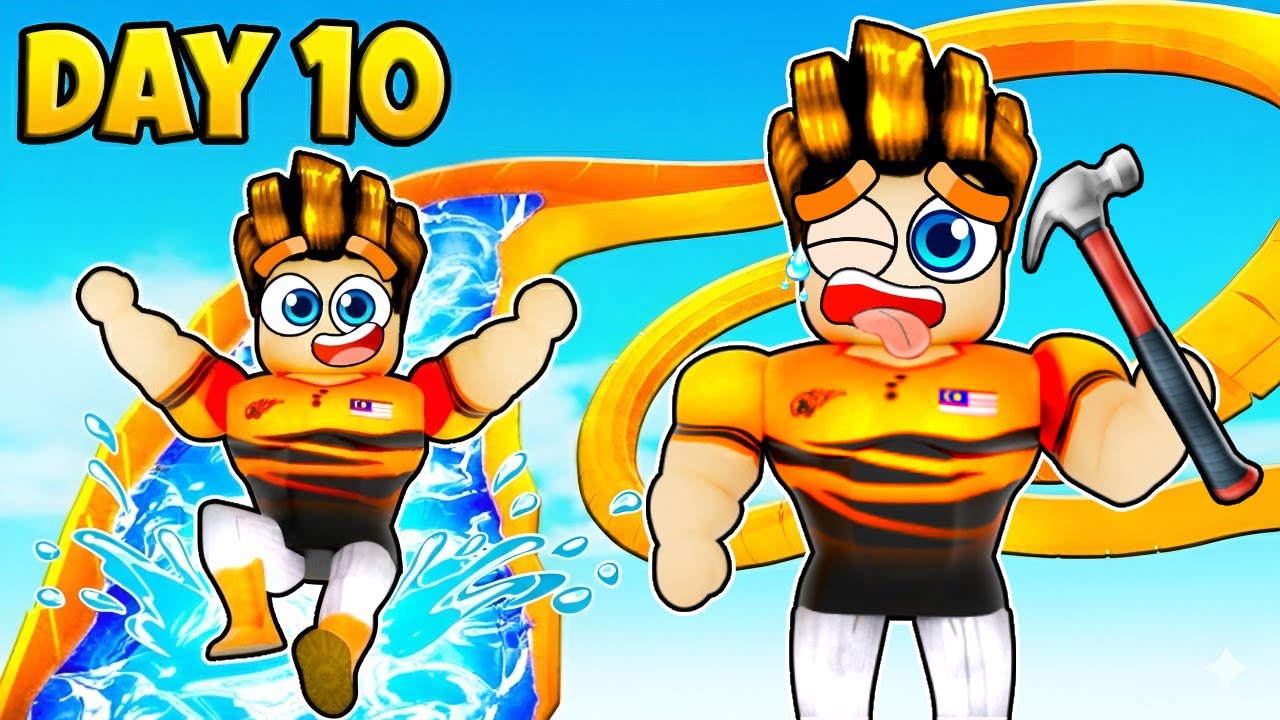 Bina Water Slide Paling Tinggi Di Dunia Dalam Masa 10 Hari 🌏🌊🏊‍♀️┃Build  Water Slide Roblox Malaysia