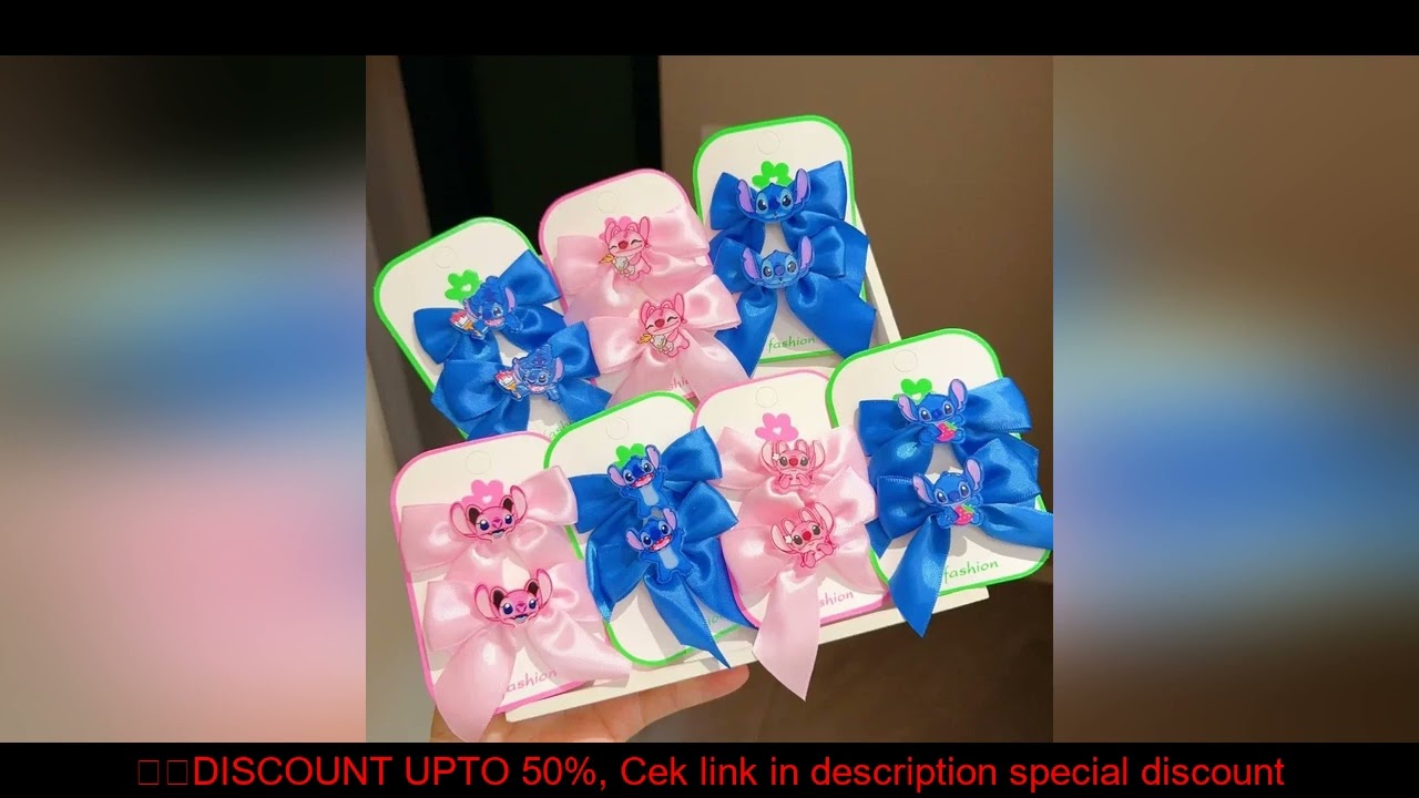 Disney Anime Lilo & Stitch Hair Clips Cute Cartoon Stitch Hair Accessories Little Girl Bangs Pickups