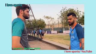 Virat Kohli face to face conversation with Shaheen afridi, before asia cup 2022 ,pray for each other