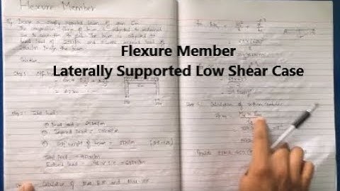 Design of Flexure Member |  Laterally Supported Member | Low Shear | IOE | TU