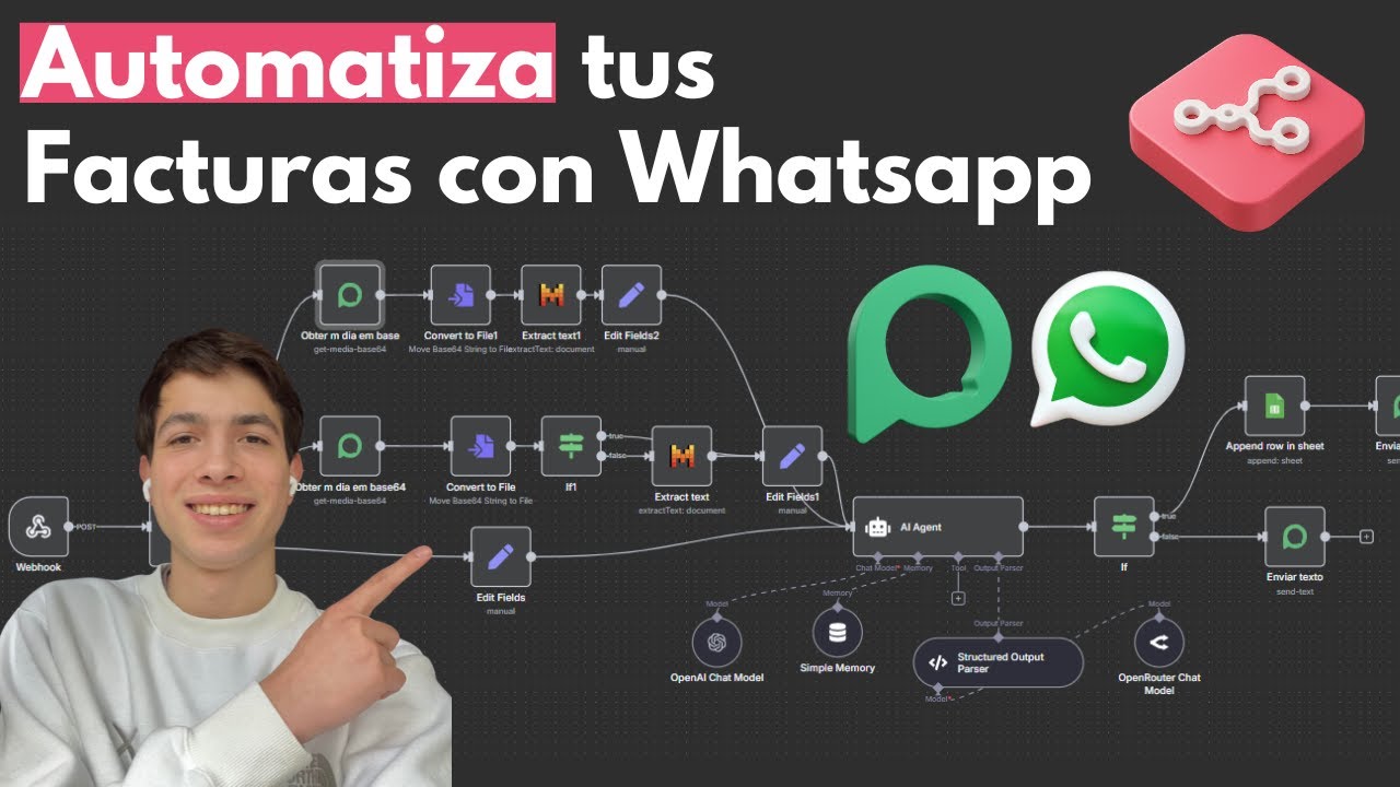 EVOLUTION API + OCR: AGENTE WhatsApp que AUTOMATIZA el Procesamiento de FACTURAS (N8N+Whatsapp)