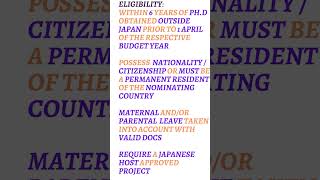 #PostdocUpdate JSPS Postdoctoral Fellowship for research in Japan