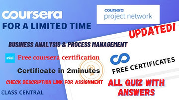Business Analysis & Process Management, All Quiz Answers.#coursera#learning #mr #quizzes #course