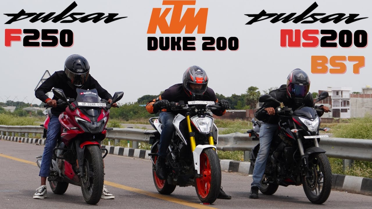 New 2023 Bajaj Pulsar NS200 BS7 vs KTM Duke 200 BS6 vs Pulsar F250 Drag Race