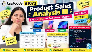Information LeetCode 1070 Product Sales Analysis III | DENSE_RANK() & PARTITION BY Explained Simply News