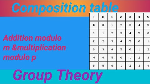 Addition modulo m and multiplication modulo p composition table