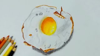 How To Draw 3D Egg. Draw Egg With Pencil Colours.