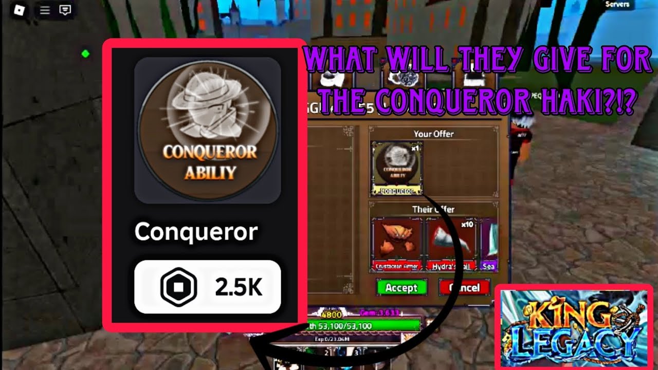 LET'S SEE WHAT CAN THEY OFFER FOR CONQUEROR HAKI IN KING LEGACY!!