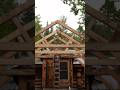 Building a timber frame outdoor kitchen at my log cabin alone