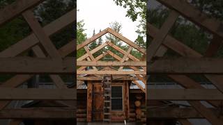 Building a timber frame outdoor kitchen at my log cabin alone