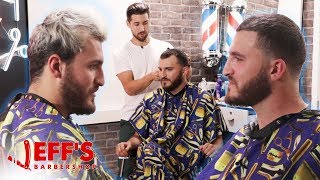 HOW TO FIX A RECEDING HAIRLINE | Jeff's Barbershop ft. Zane Hijazi