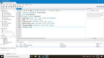 Crear una base de datos  en WorkBench con codigo