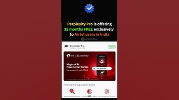 Airtel is now offering a 1-year free Perplexity Pro subscription #perplexityai #airtel #ai