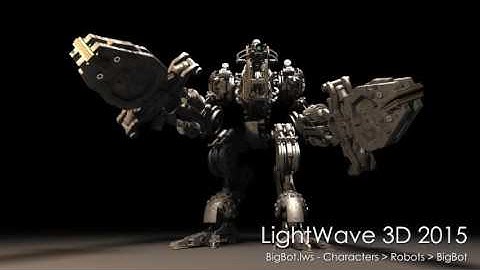 LightWave 3D: Bigbot scene rendered