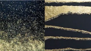 Abstract Acrylic Painting Gold And Black - Ideas