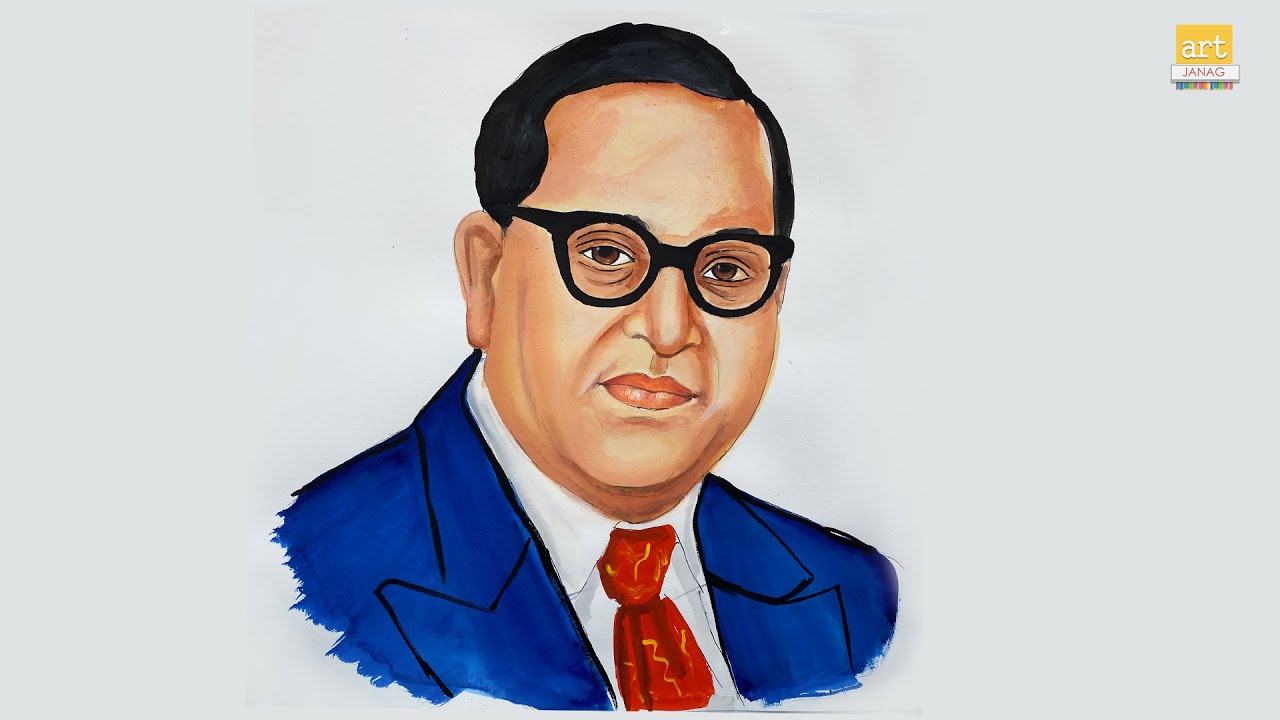 How to draw Dr. B R Ambedkar step by step II Ambedkar drawing II ...