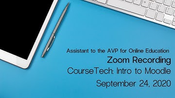 [RECORDING] Course Technicians: Introduction to Moodle