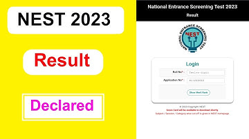 NEST 2023 Result Declared | NEST 2023 Result Declared Full Details