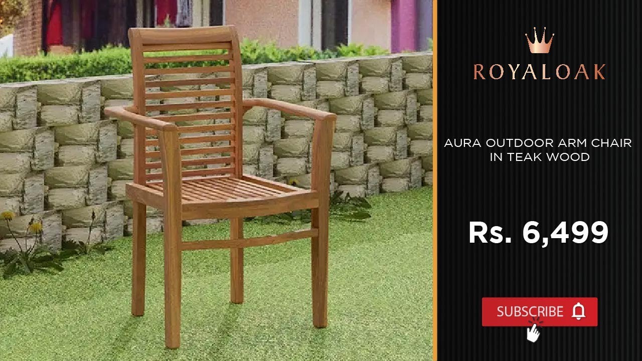 Buy Royaloak Aura Outdoor Arm Chair In Teak Wood Online