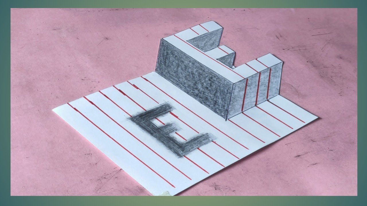 E letter 3D drawing ।