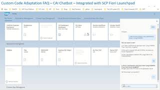 CAI Custom Code Adaptation   FAQ Chatbot Integrated With SCP Fiori Launchpad