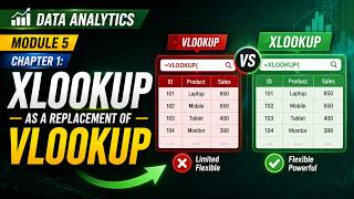 Data Analytics Module 5 Chapter 1: XLOOKUP as a Replacement of VLOOKUP