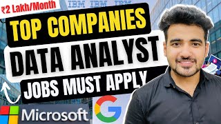 Top Companies for Data Analyst ? Google,IBM, Amazon | Must Target ? Online Detailed Explanation