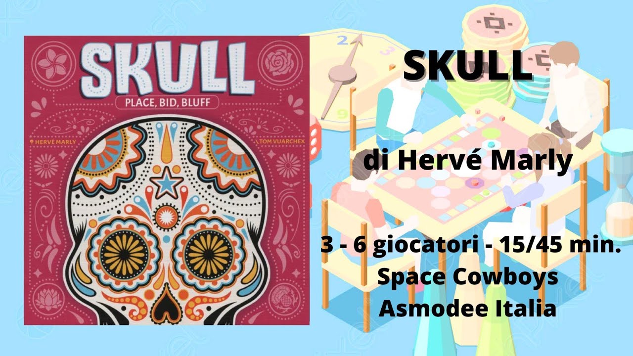 Asmodee Skull – Gioco Da Tavolo Di Bluff E Strategia – Edizione Italiana – 3-6 Giocatori – 10+ Anni