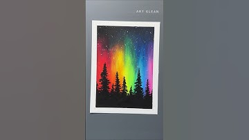 Painting Northern Lights with Soft Pastels for Beginners #shorts #shortsfeed