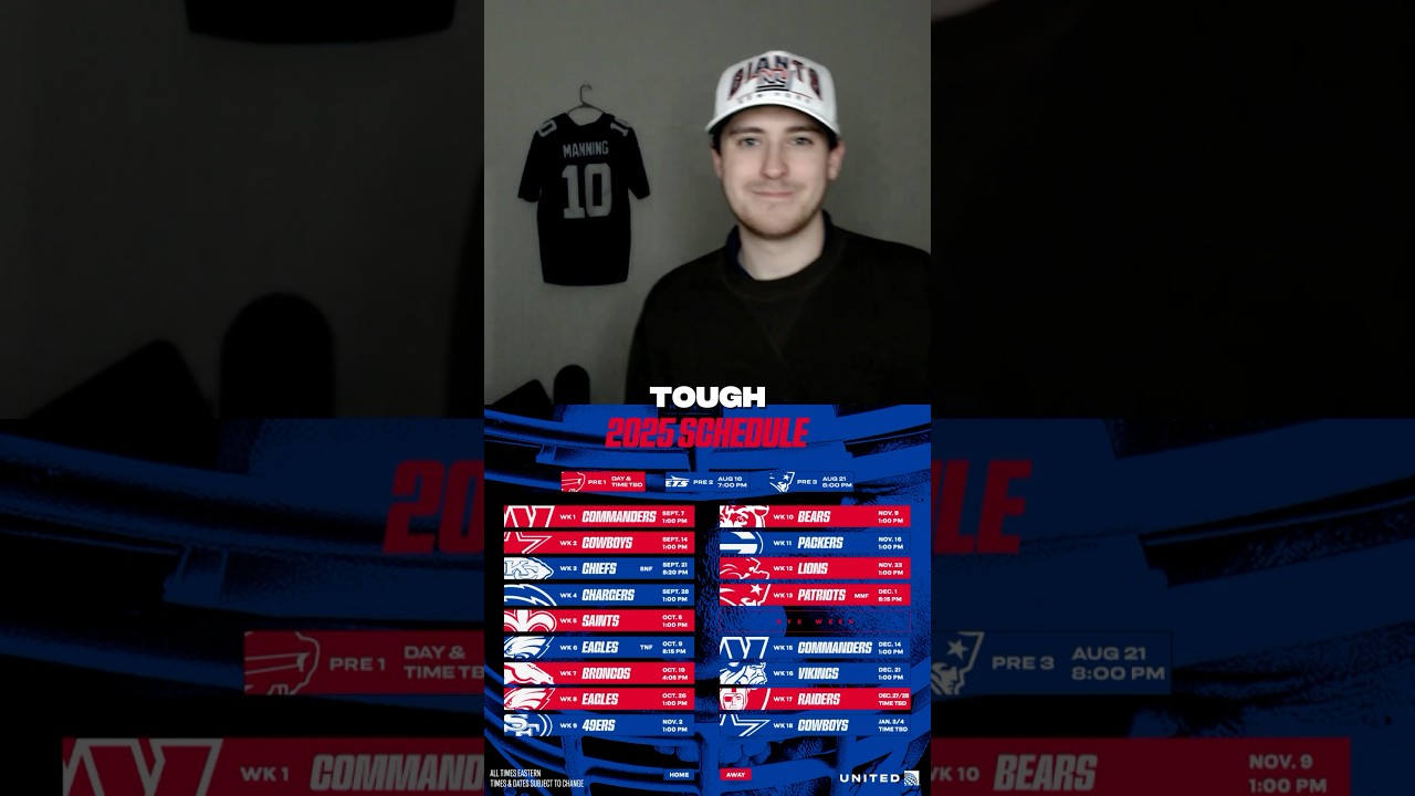 The Giants Schedule is a GAUNTLET