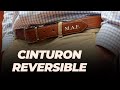 Cinturón De Cuero Reversible Para Hombre Marron / Negro.