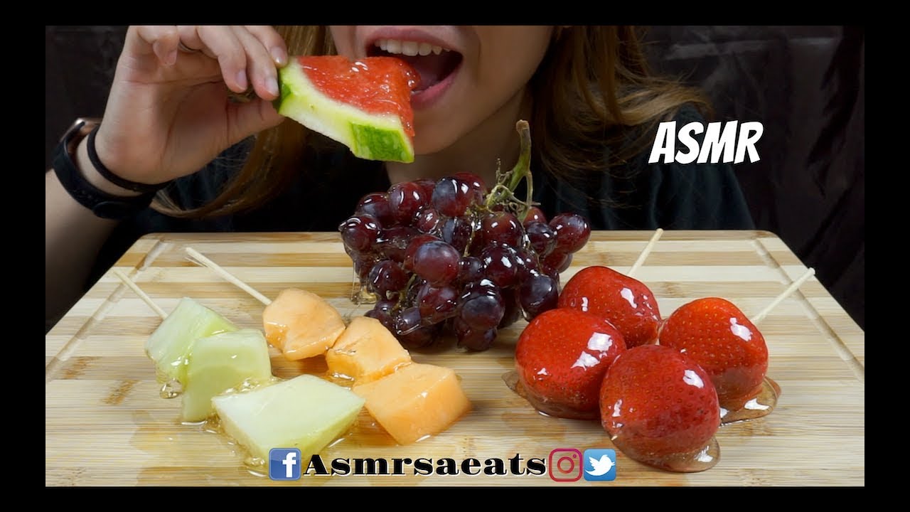 Asmr Candied Fruits (Failed in coating lol) No talking| EXTREME EATING SOUNDS | Asmr S.A Eats