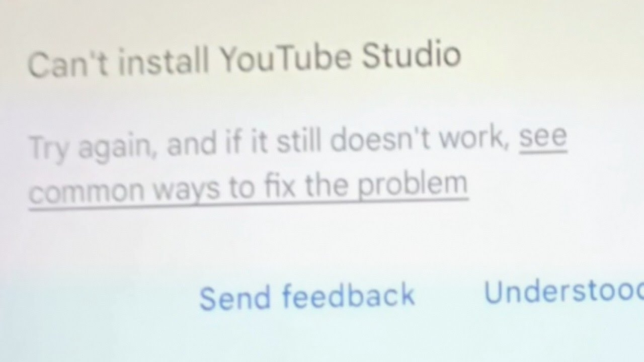 solve can't install YouTube error on Google play store Android and IOS ...