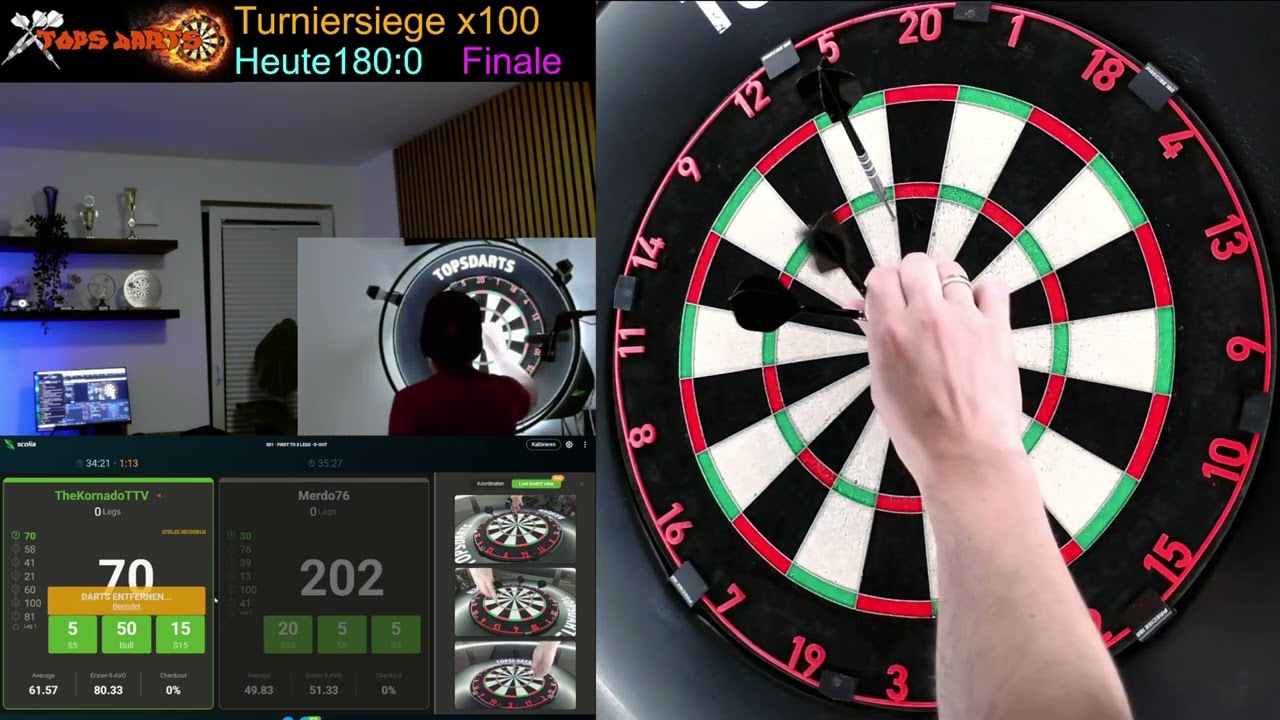 Schönes Scolia Dart Turnier72 Avg  