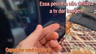 TV Panasonic 40 polegadas (TC-40DS600B) sem imagem, tela azul fraca, não é led é curto na Vcom🙂👍