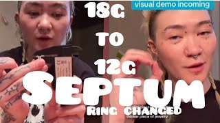 How to big septum ring changed Explain theory how to 18g-12g septum ring stretch