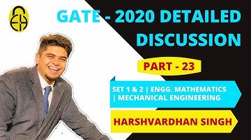 GATE 2020 ME Solution | Part-23 | Engineering Mathematics | by Harshvardhan Singh