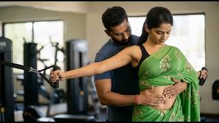 š„ Hot South Indian Girl Gym Workout | AI Fitness Motivation šŖ | Saree Exercise Video @chandamames