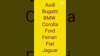 A Words Game with the name of cars | #shorts |Sharif Masiur | screenshot 4