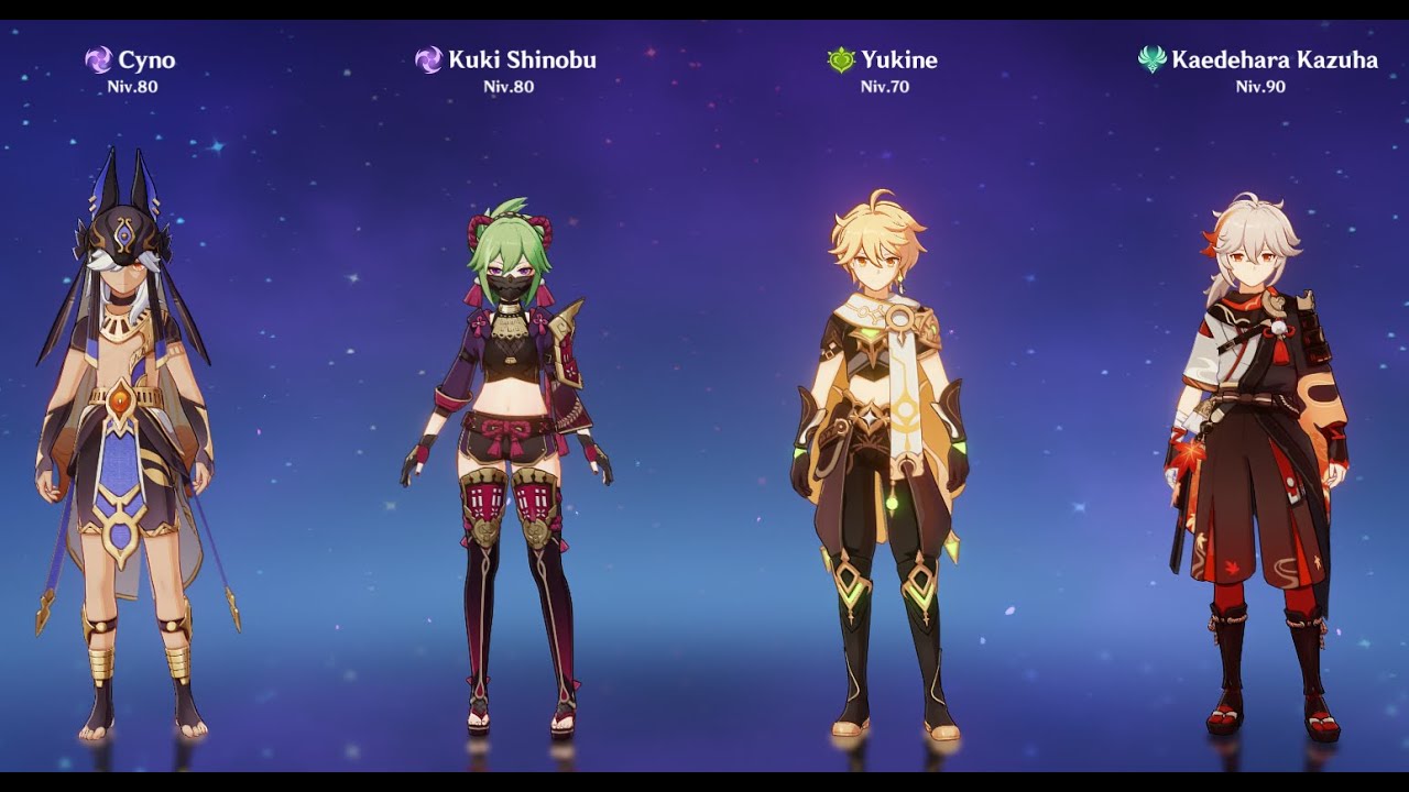 Cyno Aggravate / Kazuha / Dendro Traveler / Kuki or Fischl - Build