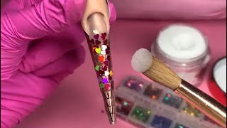 HOW TO: Encapsulated Heart Glitter Valentines Nails | Acrylic Nail Tutorial | beautyxmaira