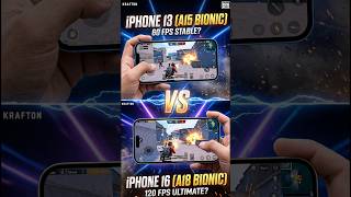 iPhone 13 (A15) vs iPhone 16 (A18) BGMI Performance Comparison | 60 FPS vs 120 FPS🚀#BGMI #iPhone16