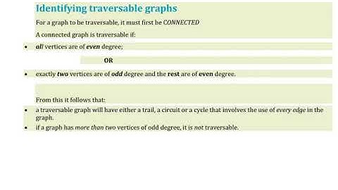 Yr 11Gen  Maths - Traversable graphs -Ex 9 F