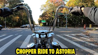 Softail Chopper | Ride to Astoria Park | 4K