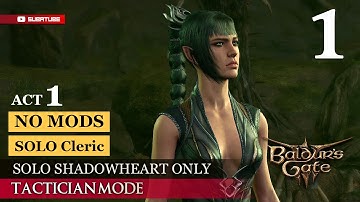 Baldur Gate 3 Solo Cleric Tactician Mode | Shadowheart ONLY #1 - Act 1 [NO MODS]